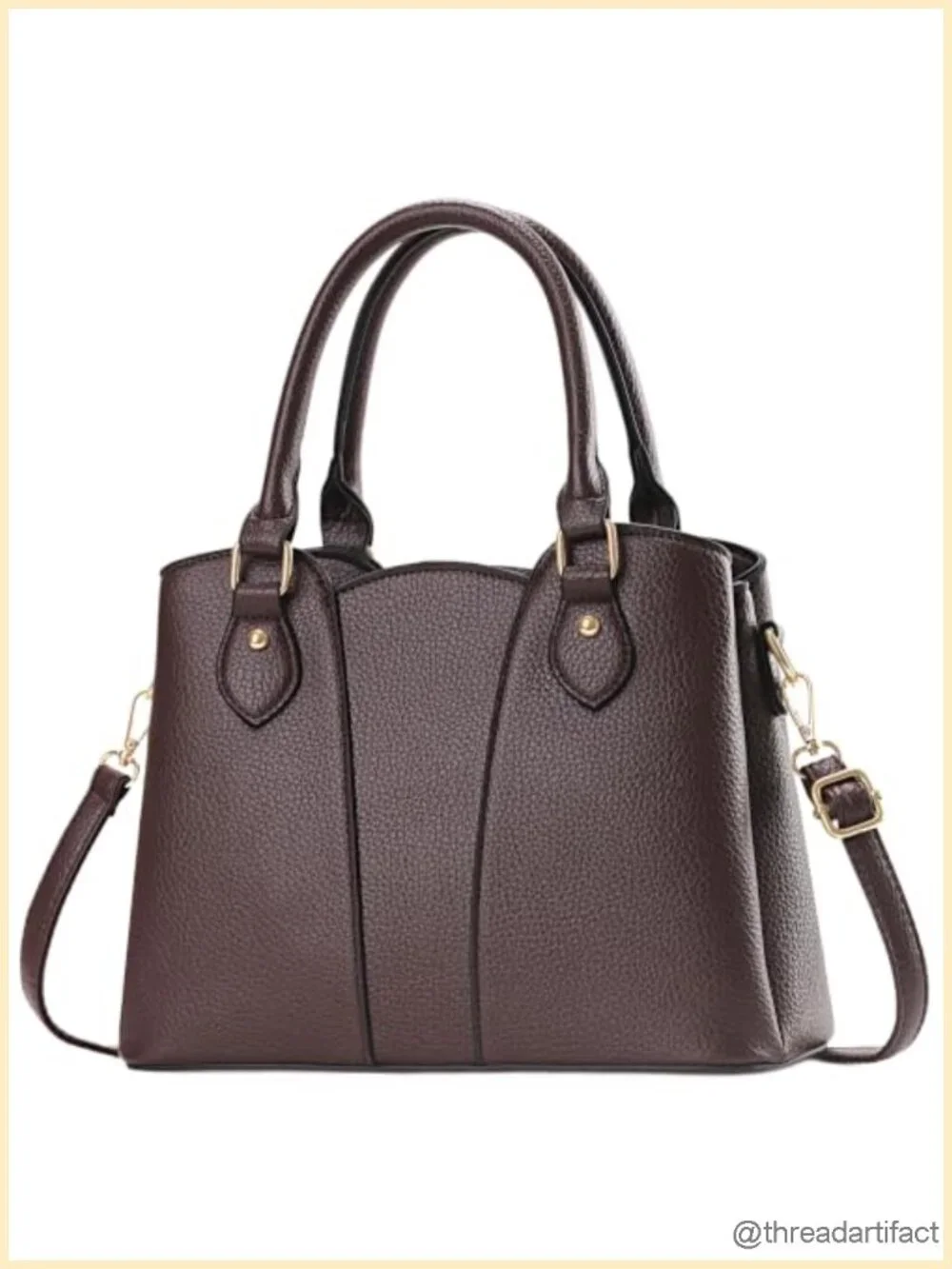 Vegan Leather Crossbody Purse Tote Handbag with Zipper Satchel